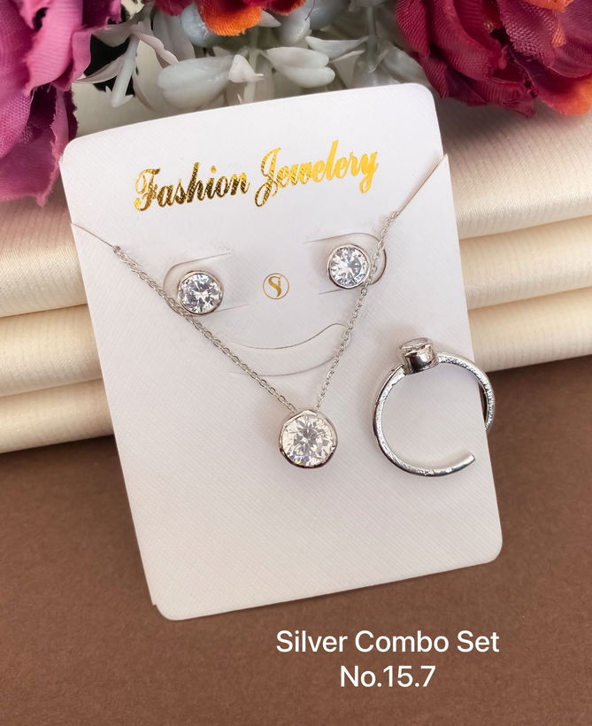 Silver Combo Pendant Butti And Ring Set Wholesale Online
